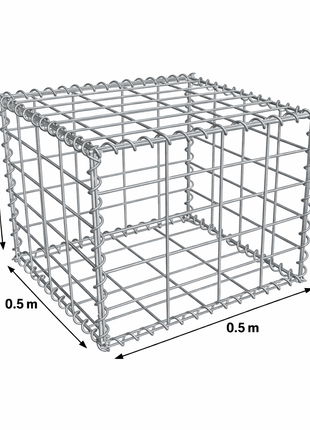 Galfan® Welded Mesh Gabion Kit 0.5m high X 0.5m wide X 0.5m long