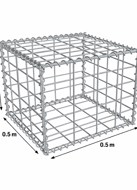 Galfan® Welded Mesh Gabion Kit 0.5m high X 0.5m wide X 0.5m long