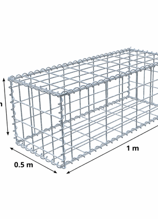 Galfan® Welded Mesh Gabion Kit 0.5m wide X 0.5m high X 1m long
