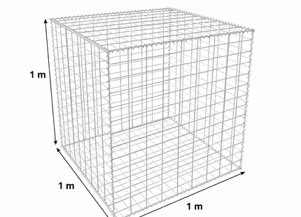 Galfan® Welded Mesh Gabion Kit 1.0m high X 1.0m wide X 1.0m long