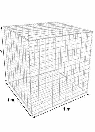 Galfan® Welded Mesh Gabion Kit 1.0m high X 1.0m wide X 1.0m long