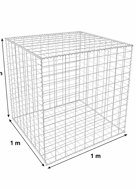 Galfan® Welded Mesh Gabion Kit 1.0m high X 1.0m wide X 1.0m long