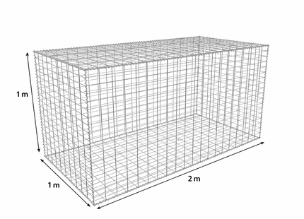 Galfan® Welded Mesh Gabion Kit 1.0m high X 1.0m wide X 2.0m long