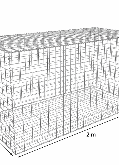 Galfan® Welded Mesh Gabion Kit 1.0m high X 1.0m wide X 2.0m long