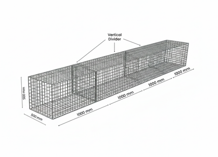 Gabion Diy wall Kit 0.5m Wide × 0.5m High