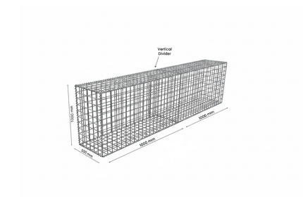 Gabion Diy wall Kit 0.5m Wide × 1m High x Select Your Length