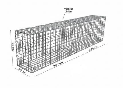 Gabion Diy wall Kit 0.5m Wide × 1m High x Select Your Length