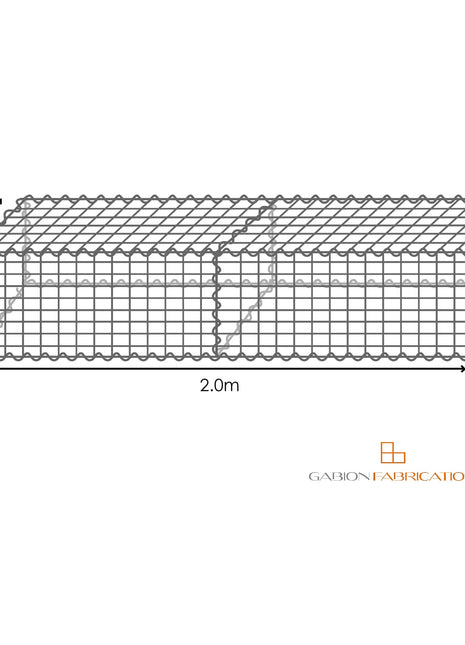 Galfan® Welded Mesh Gabion Kit 0.5m wide X 0.5m high X 2m long