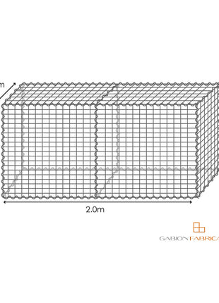 Galfan® Welded Mesh Gabion Kit 0.5m wide X 1m high X 2m long