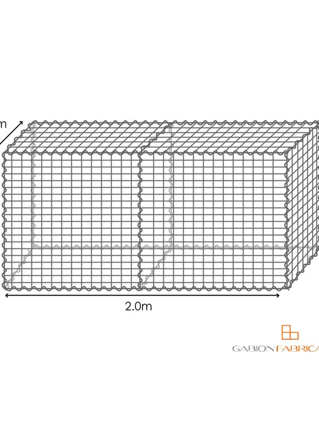 Galfan® Welded Mesh Gabion Kit 0.5m wide X 1m high X 2m long