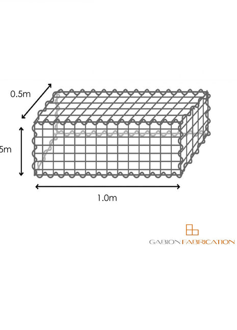 Galfan® Welded Mesh Gabion Kit 0.5m wide X 0.5m high X 1m long