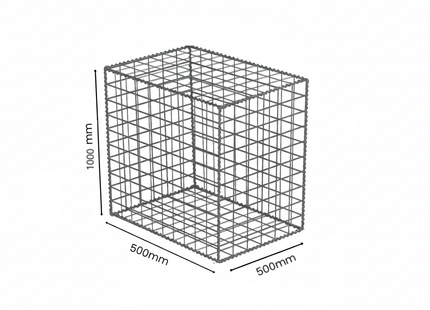 Gabion Diy wall Kit 0.5m Wide × 1m High x Select Your Length